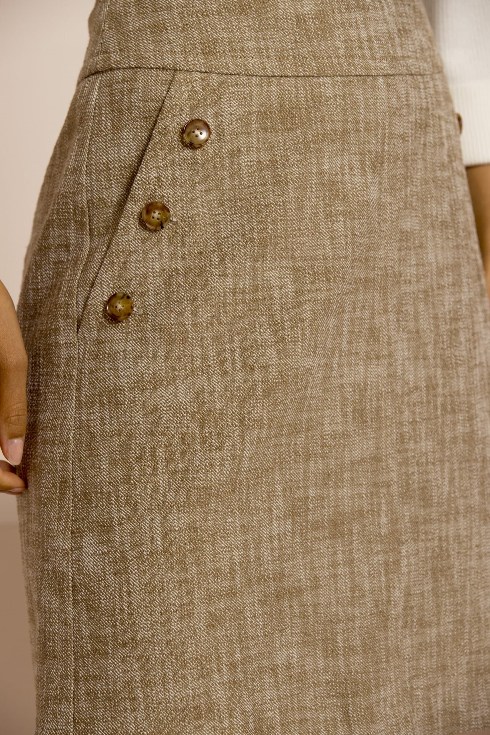 Brown mini skirt with button detail - Image 5