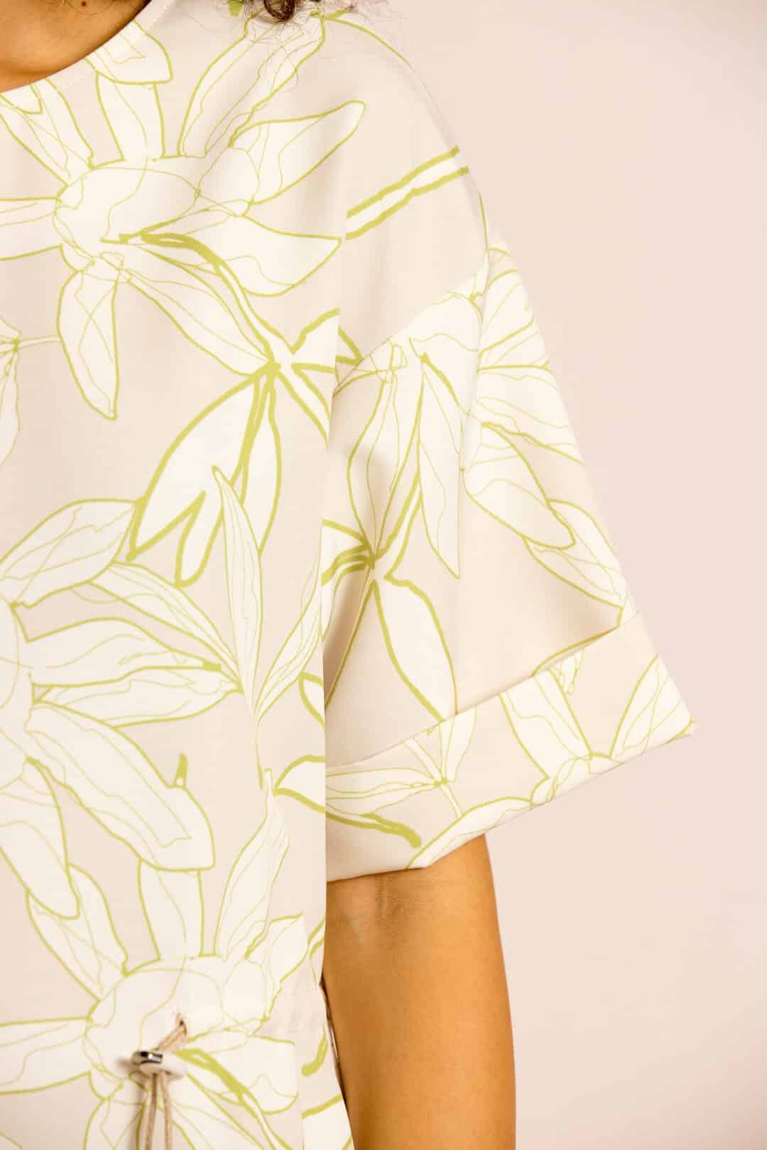 Beige foliage print relaxed dress - Image 4