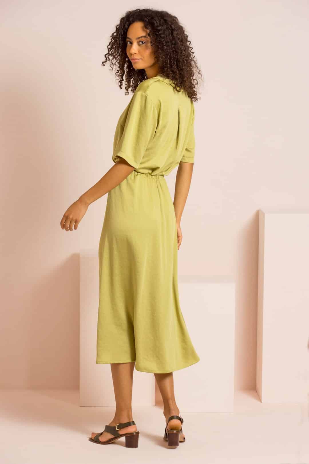 Green mid-length flared skirt - Image 3