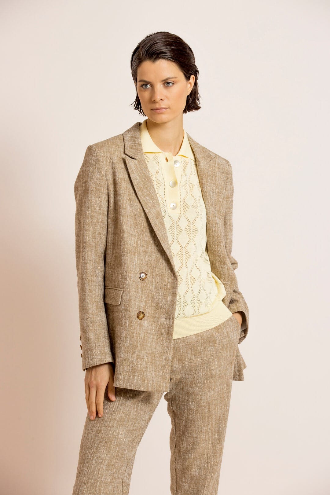 Mokka double-breasted blazer - Image 3