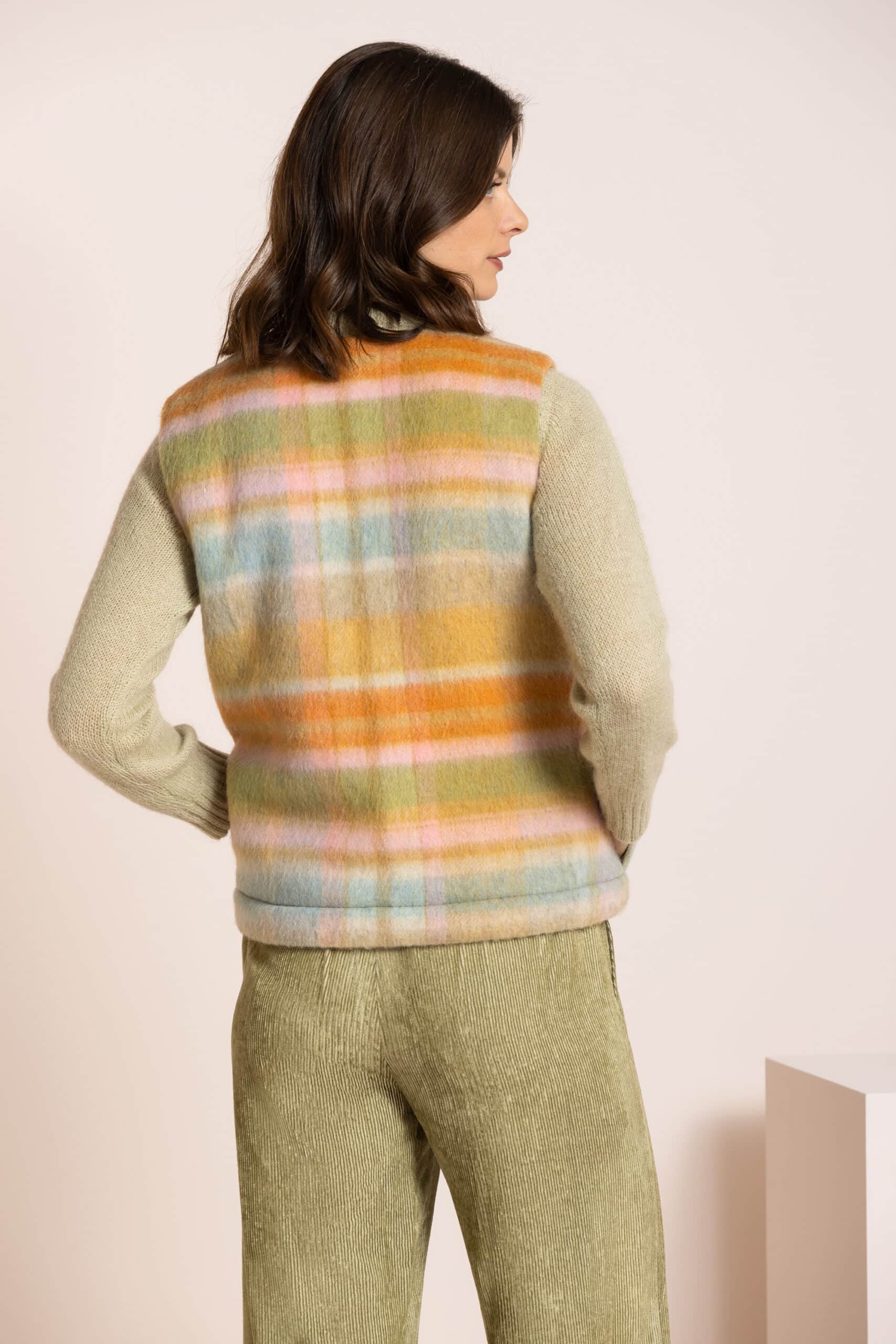 Beige multicolour sleeveless vest - Image 4