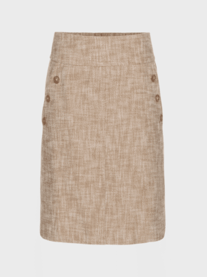 Brown mini skirt with button detail