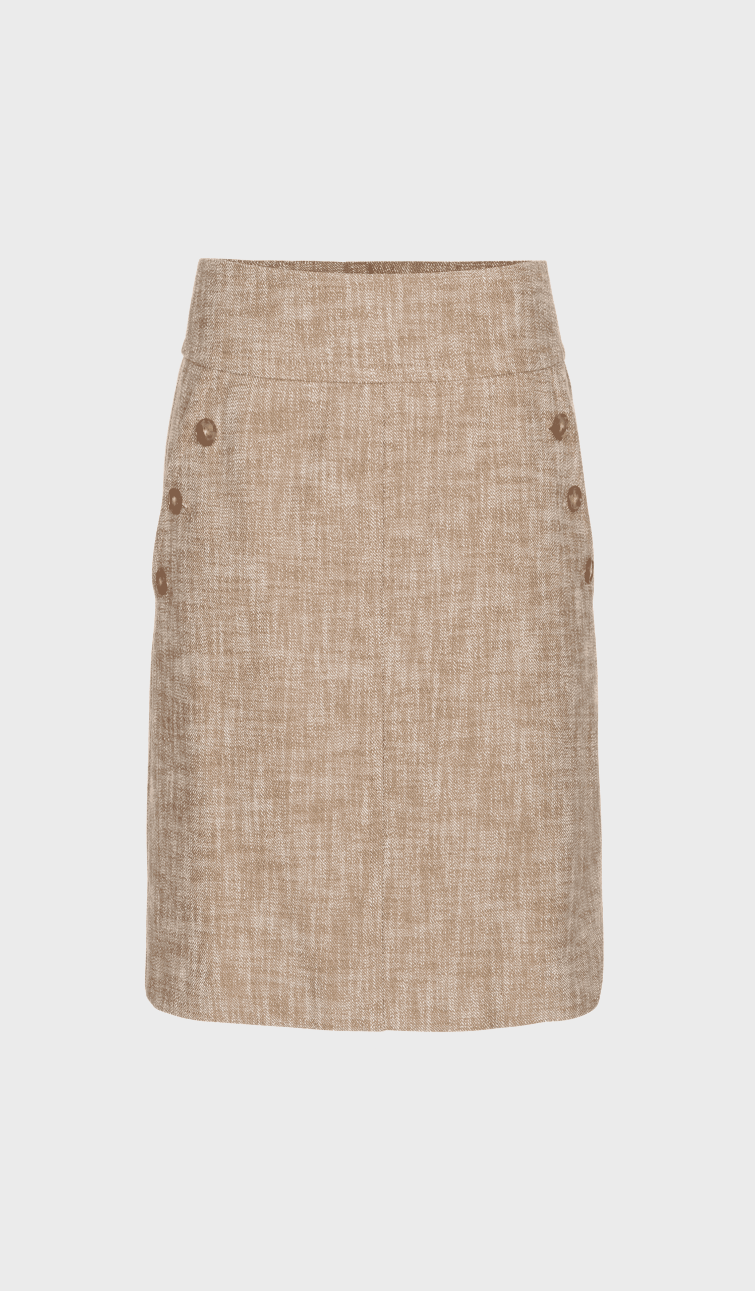 Brown mini skirt with button detail