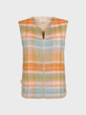 Beige multicolour sleeveless vest
