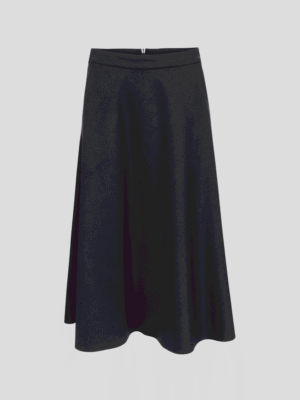 Black midi A-line skirt