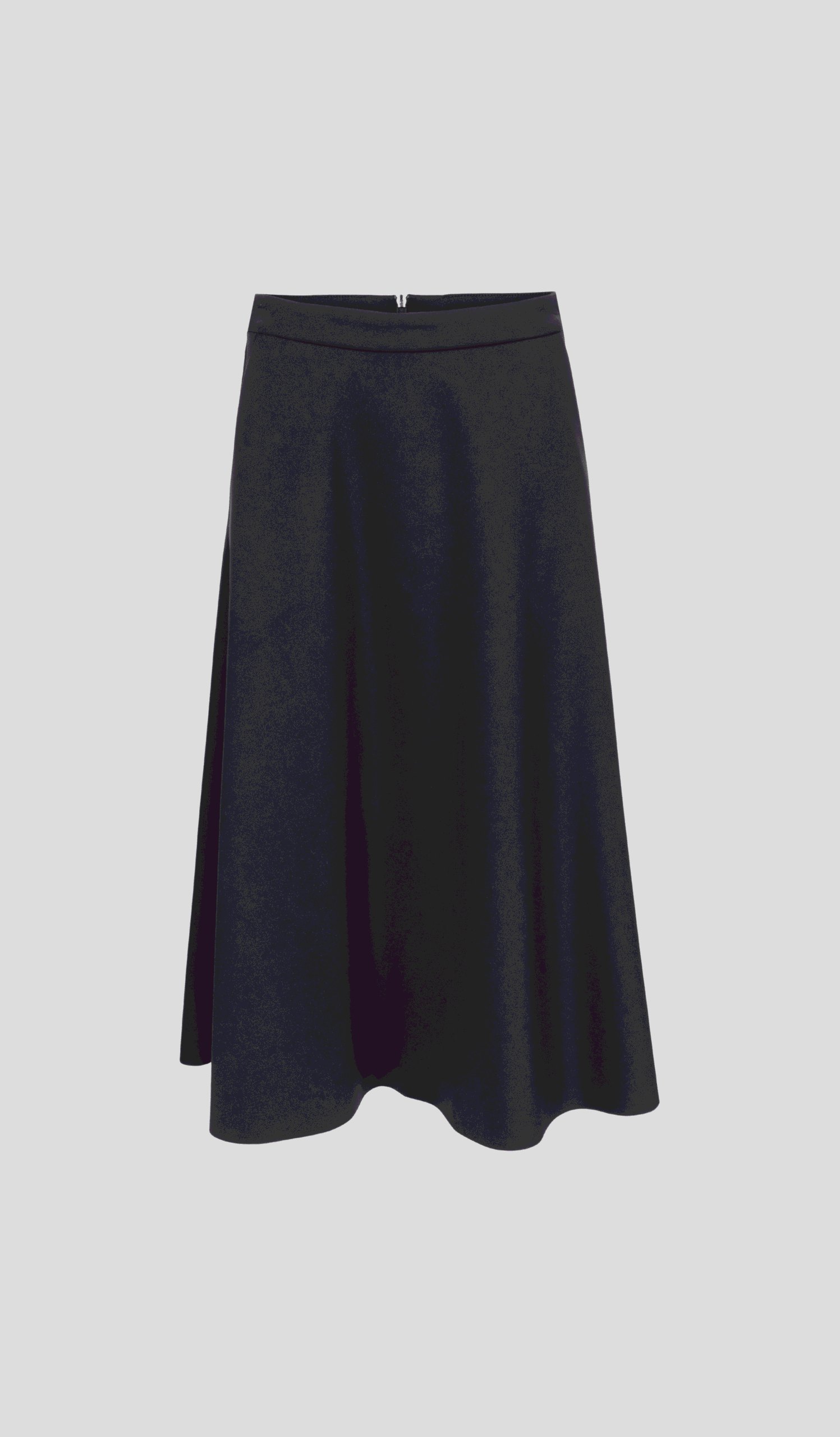 Black midi A-line skirt