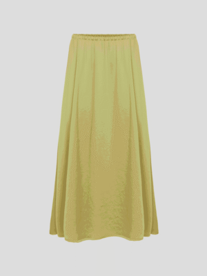 Green mid-length flared skirt