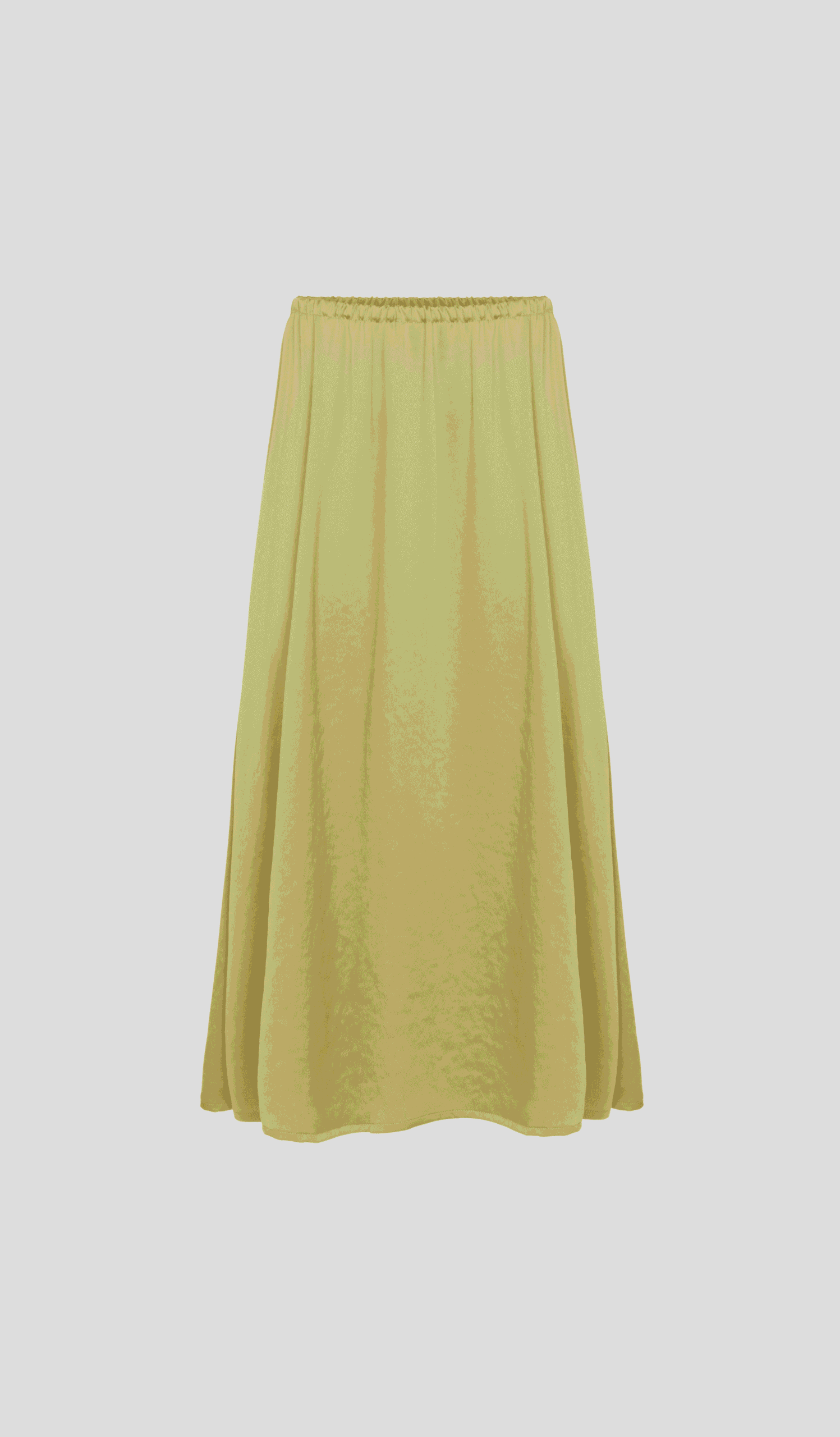 Green mid-length flared skirt