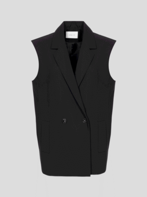 Black suit-style buttoned vest