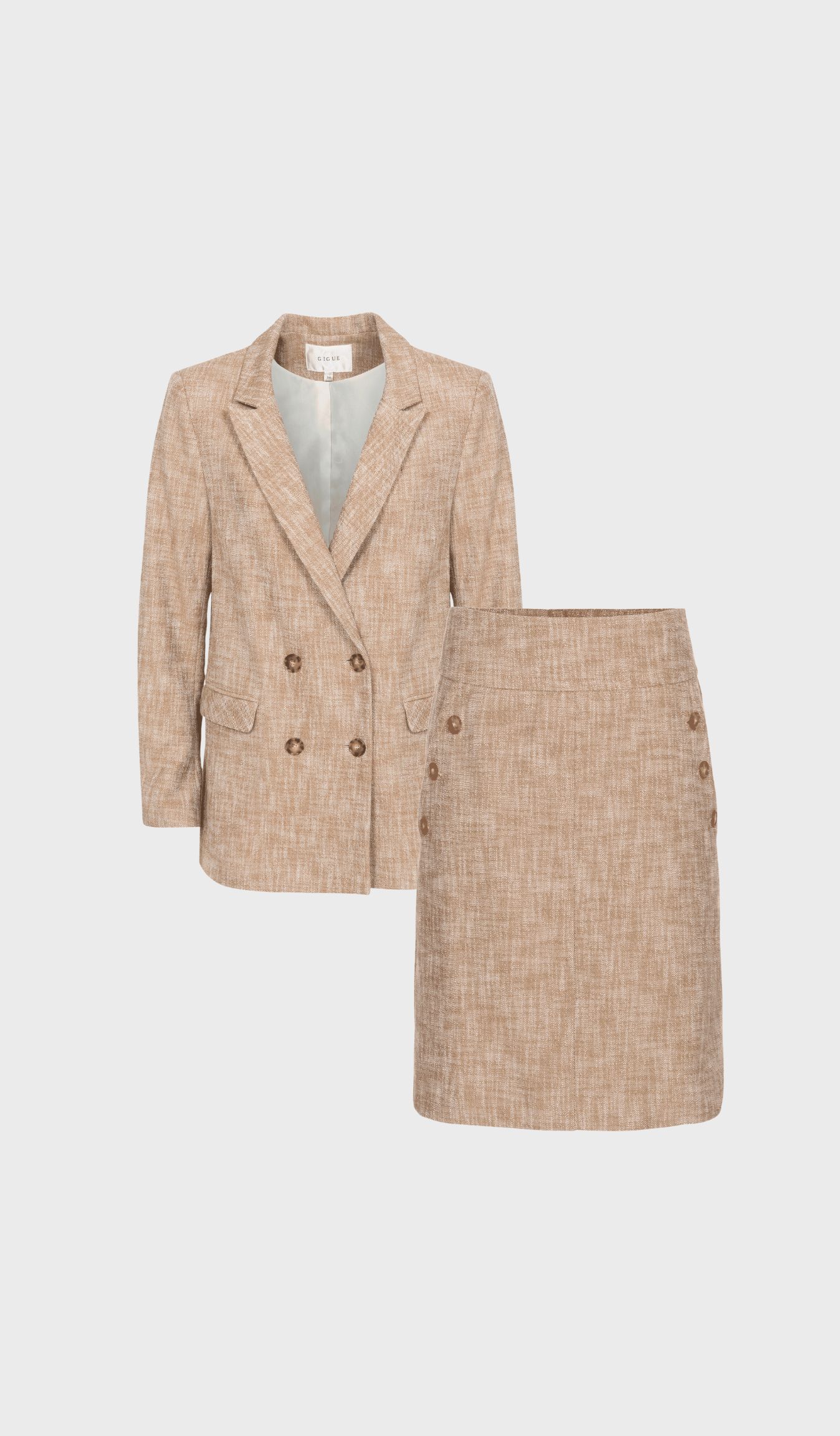 Brown mini skirt with button detail - Image 2