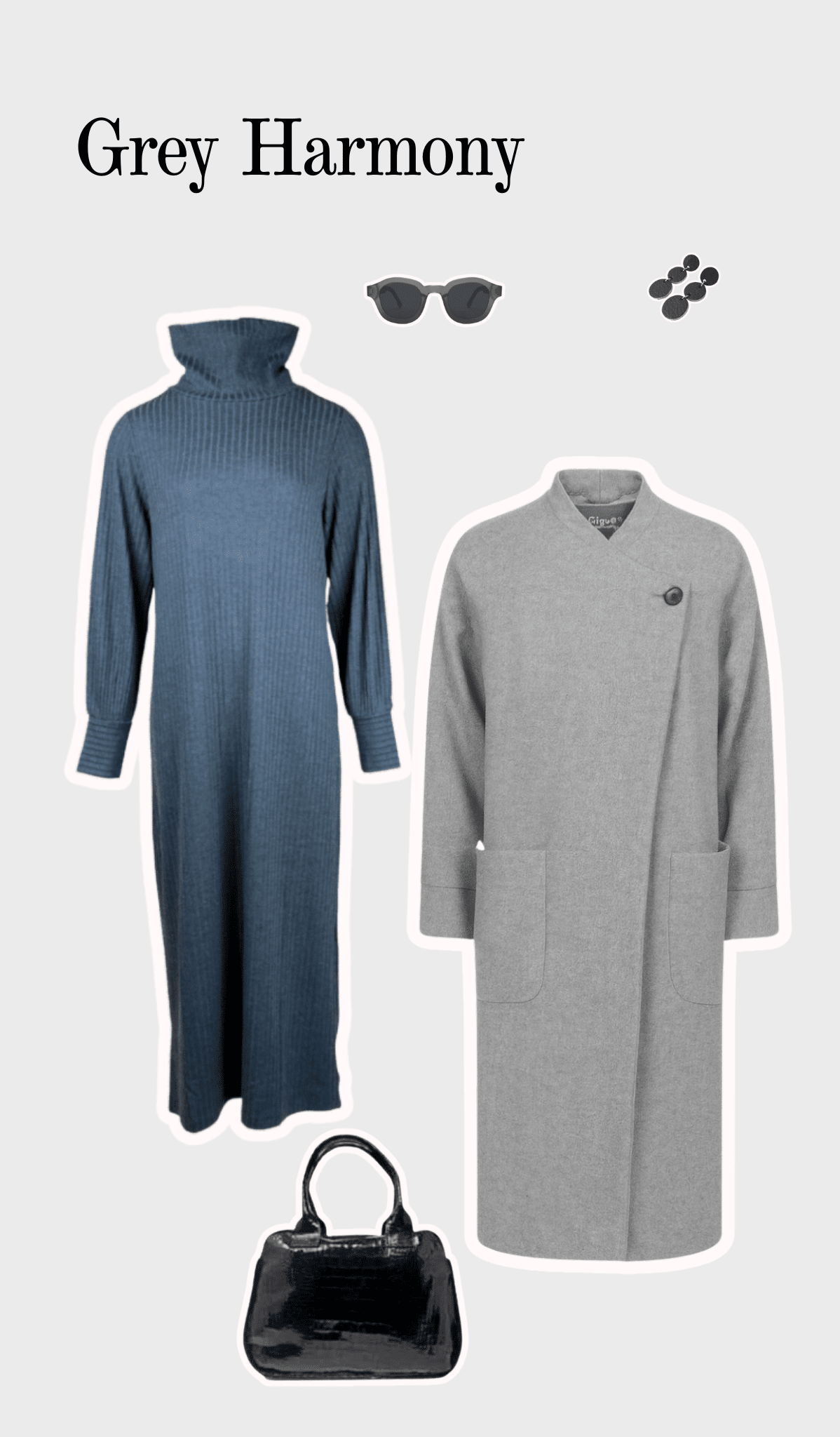 Grey oversized wool coat - Image 6