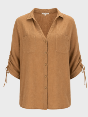 Mocha blouse with pockets