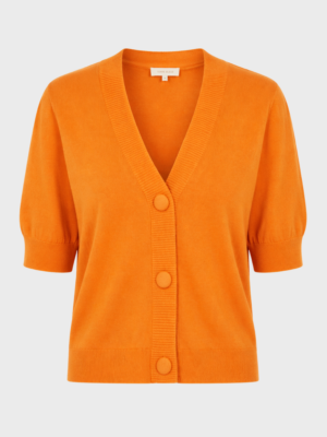 light orange cardigan