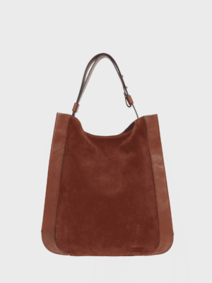 Brown suede tote bag
