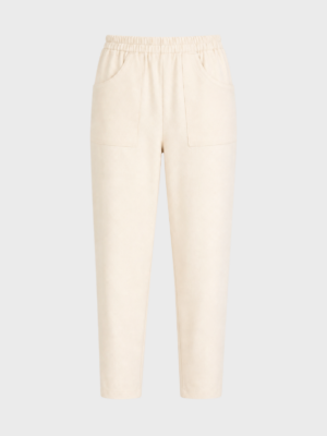 Beige front detail long trousers