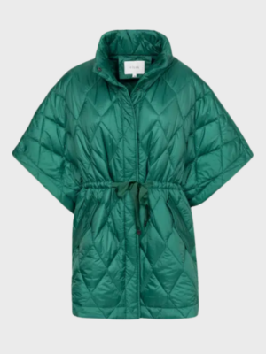 Emerald green quilted coat