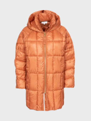Orange padded windbreaker jacket