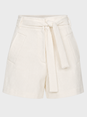 Ecru high-waisted shorts