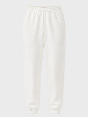 White organic cotton track pants