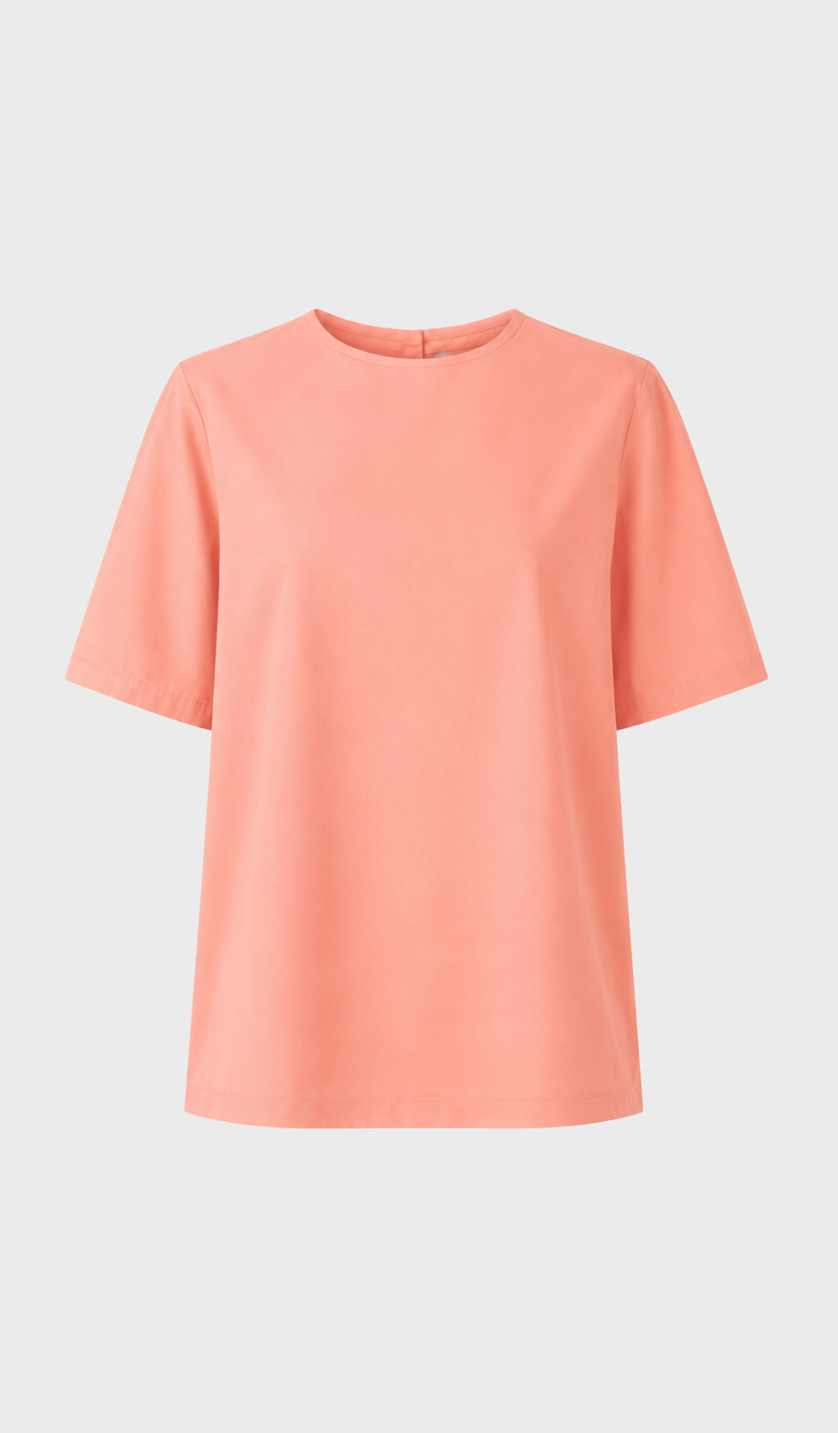 Orange straight neckline detail blouse