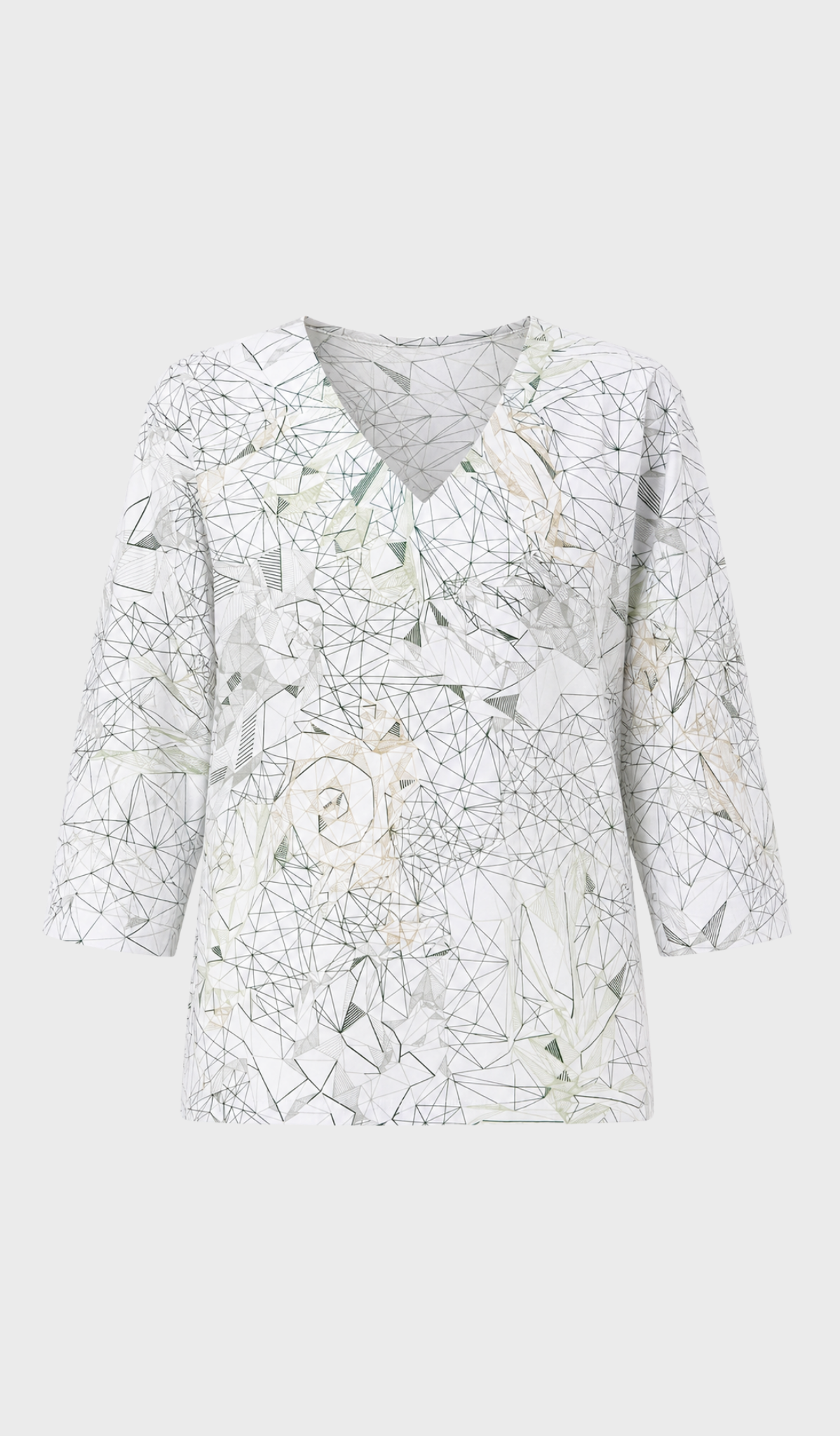 White v-neck 3/4 sleeve blouse