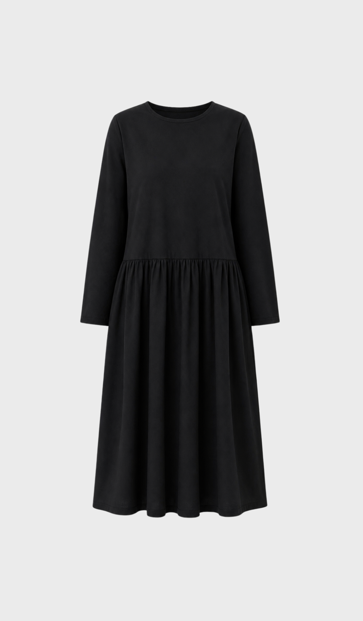 Black frilled midi dress