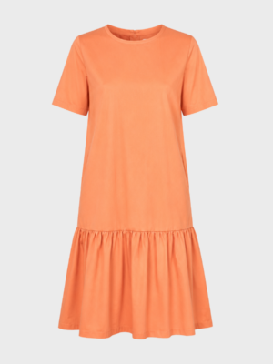 Orange dropped waist dress