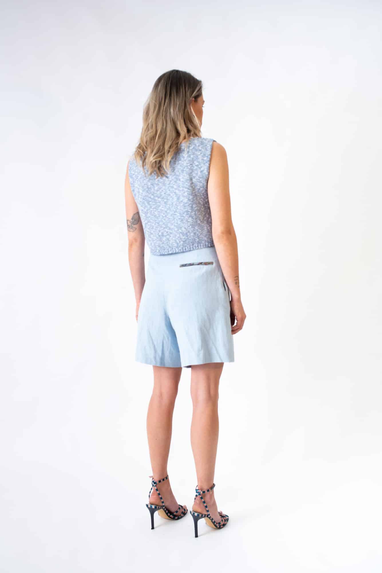 Blue linen Ocal shorts - Image 5