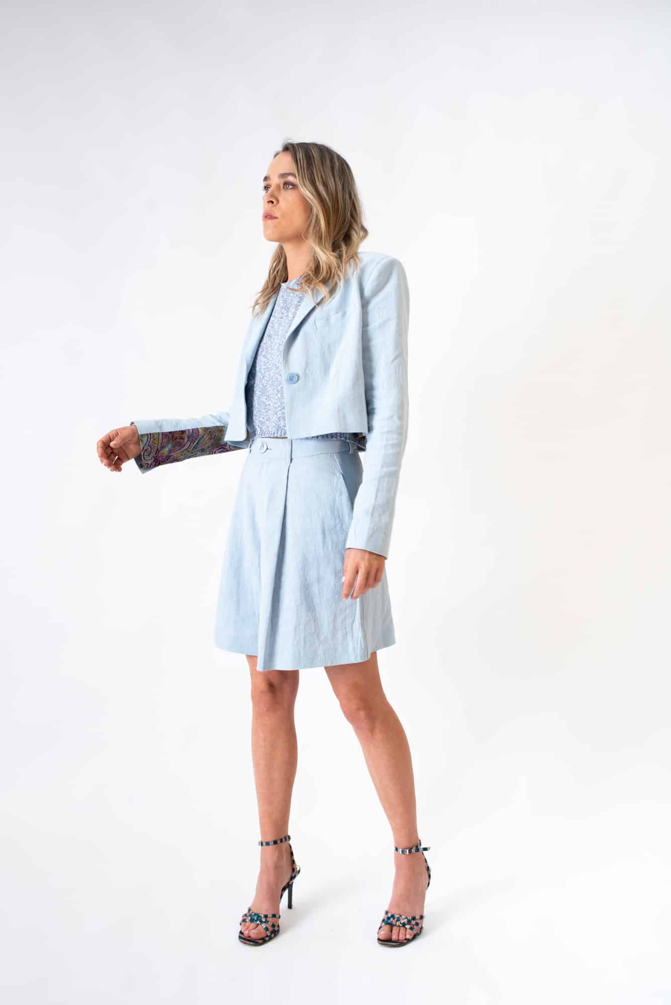 Blue linen Ocal shorts - Image 3