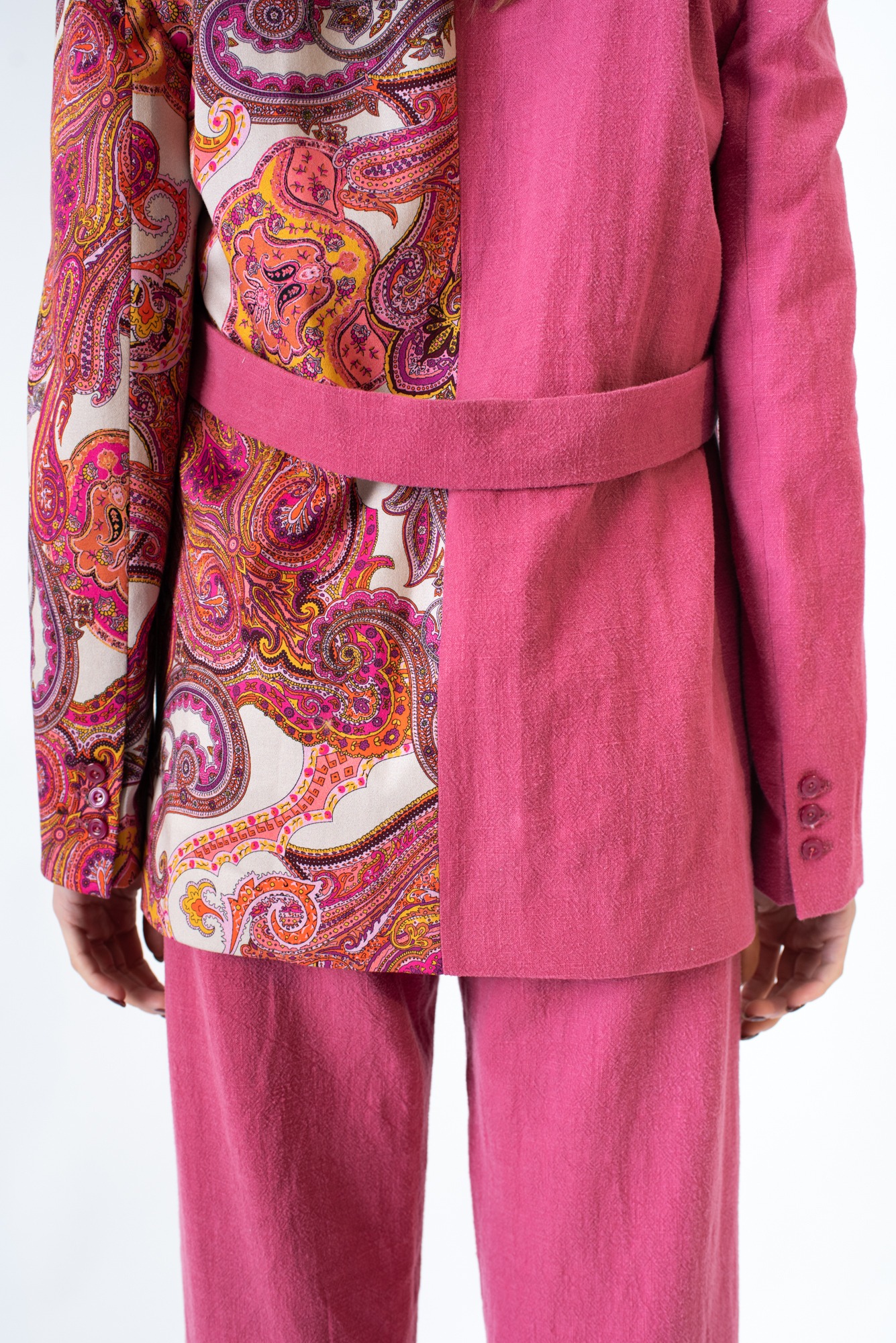 Raspberry pink long Niçoise vest - Image 4