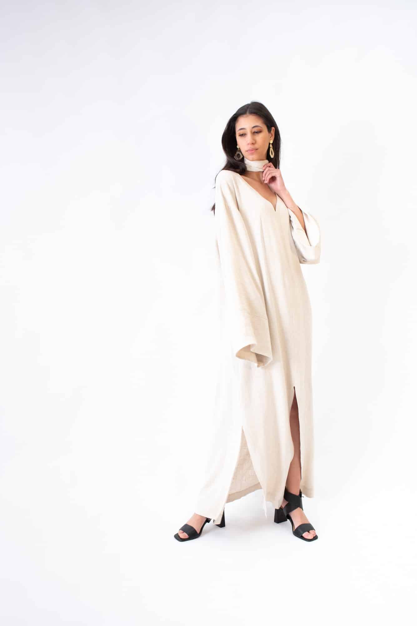 Desert linen Kalamata kaftan - Image 3