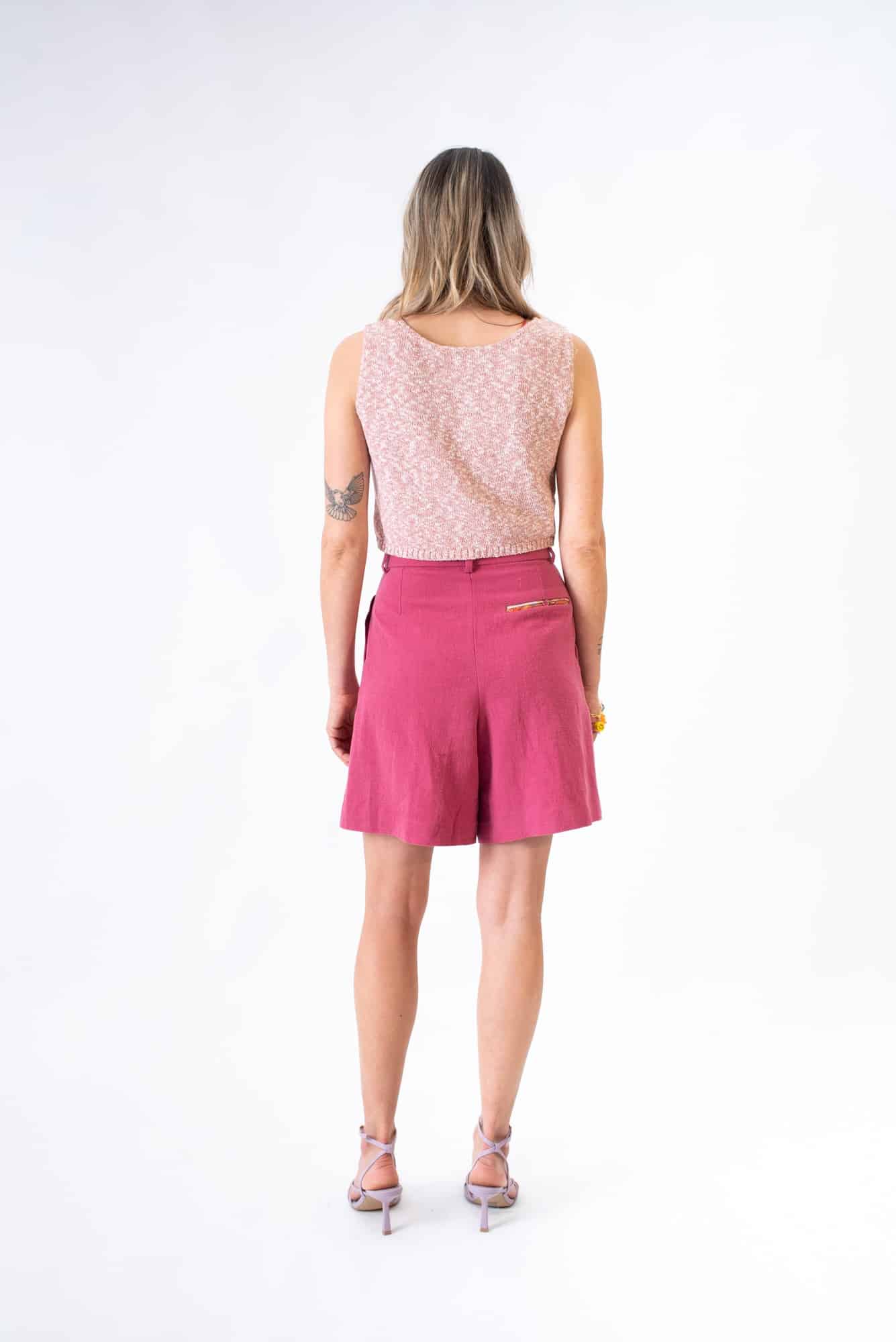 Pink linen Ocal shorts - Image 3