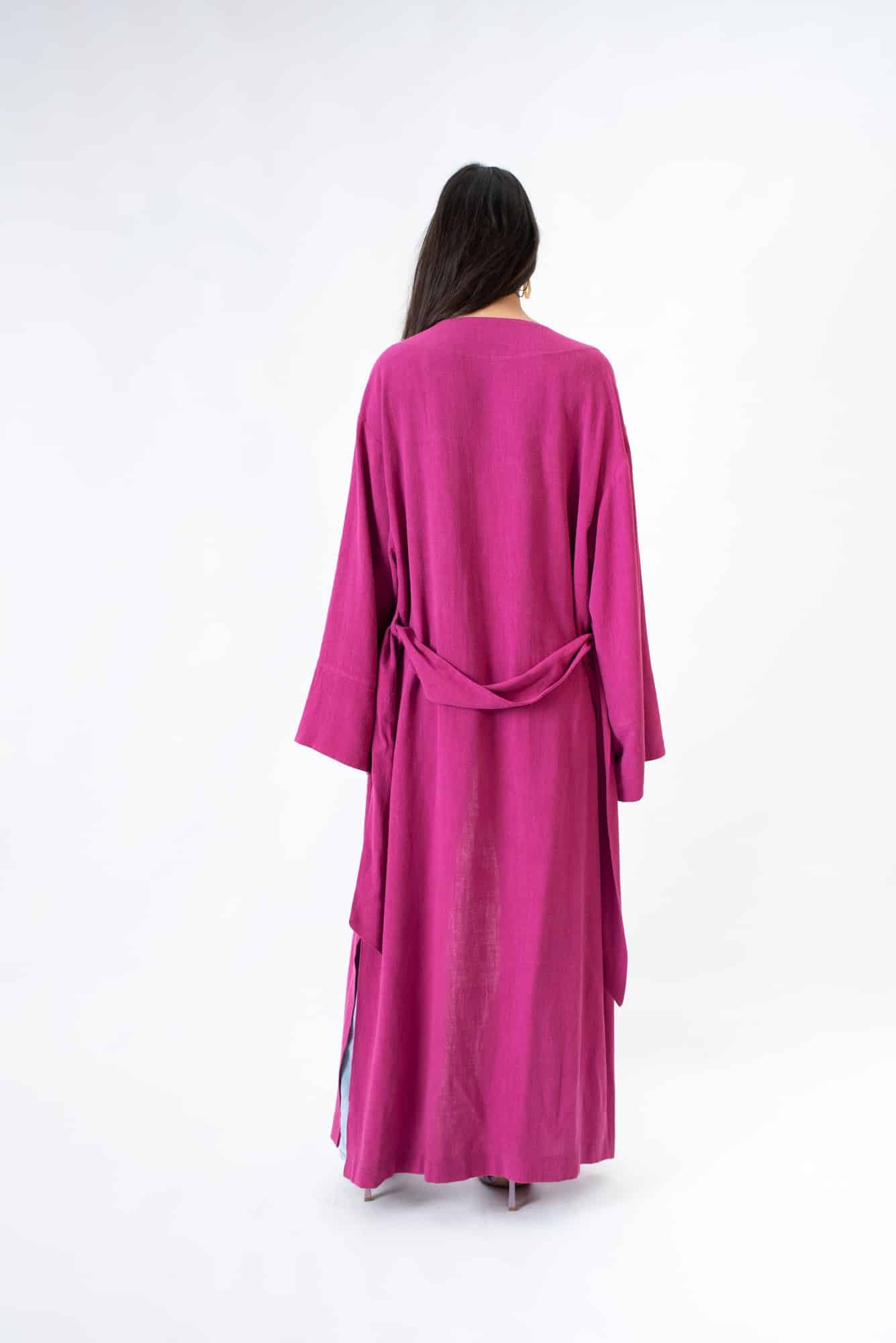 Pink linen Villa Longa kimono - Image 4