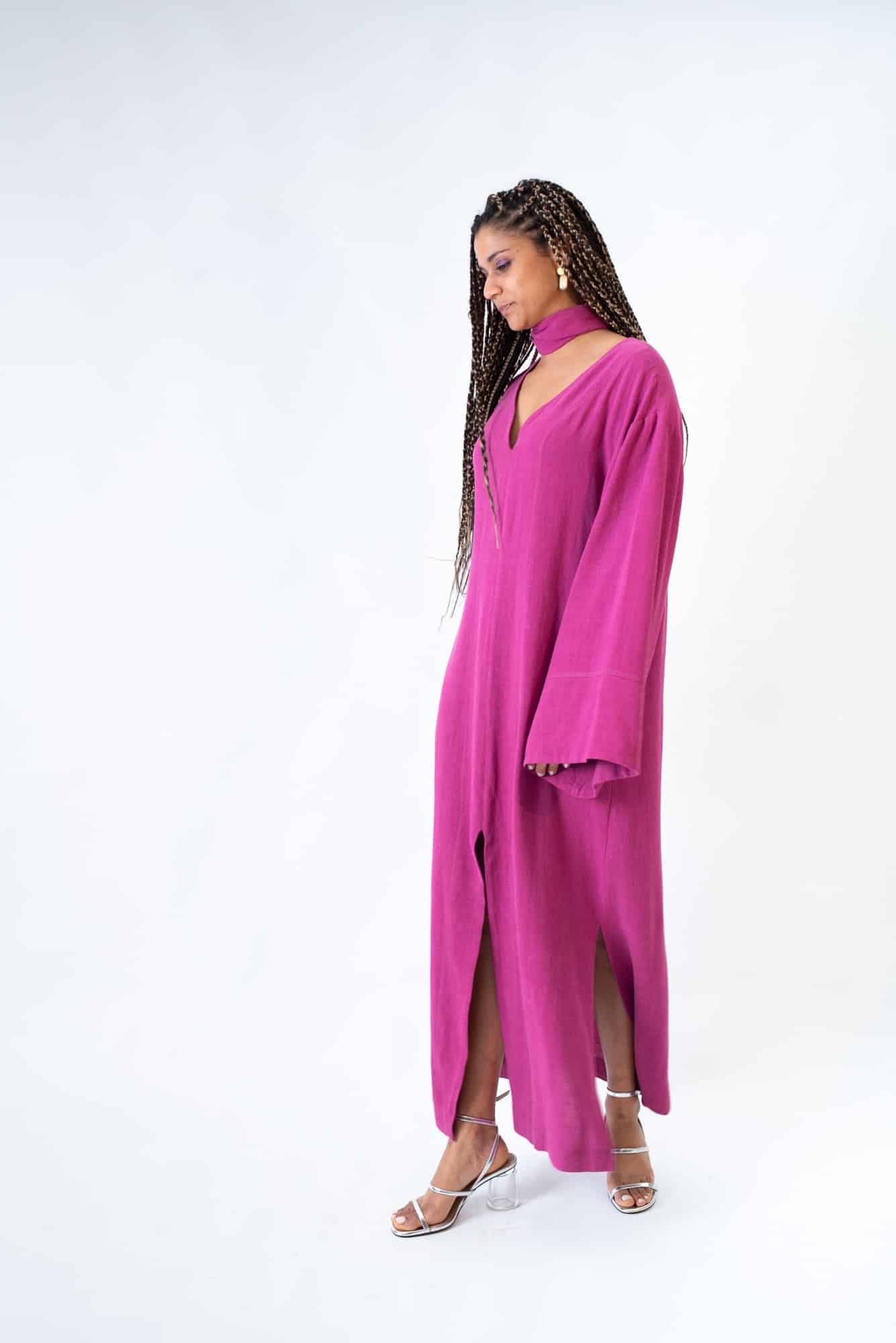 Pink linen Kalamata kaftan - Image 4