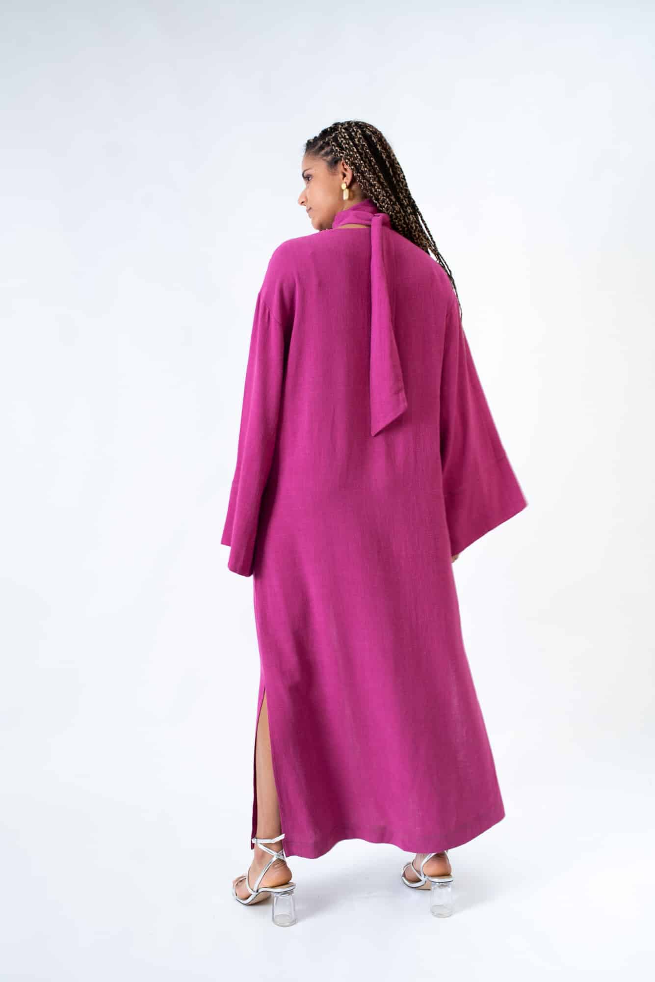 Pink linen Kalamata kaftan - Image 3