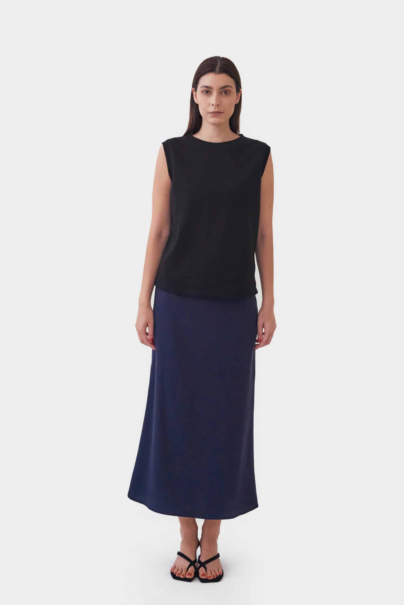 Navy tencel skirt - Image 5