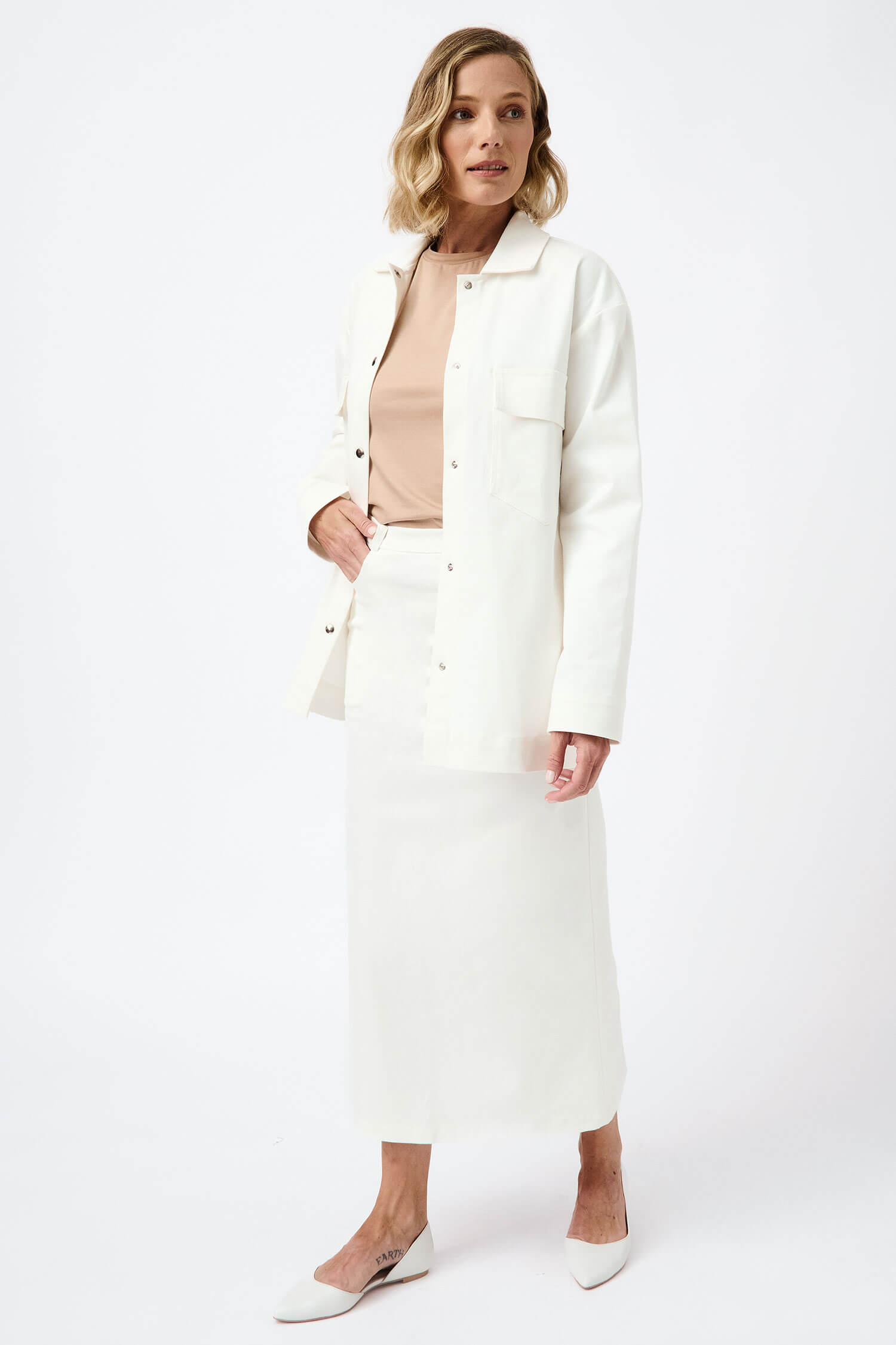 White denim pocket detail jacket - Image 4
