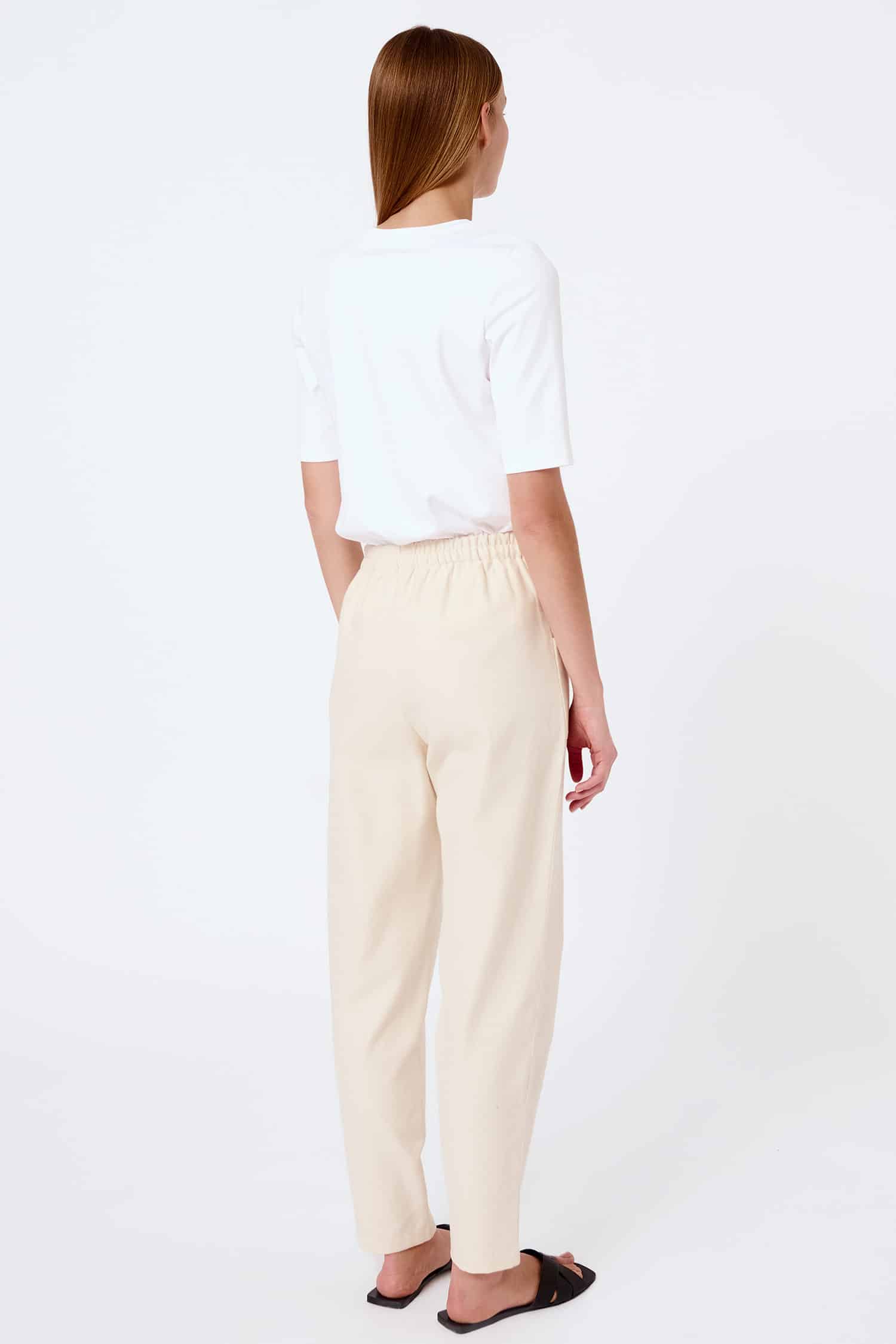 Beige front detail long trousers - Image 5