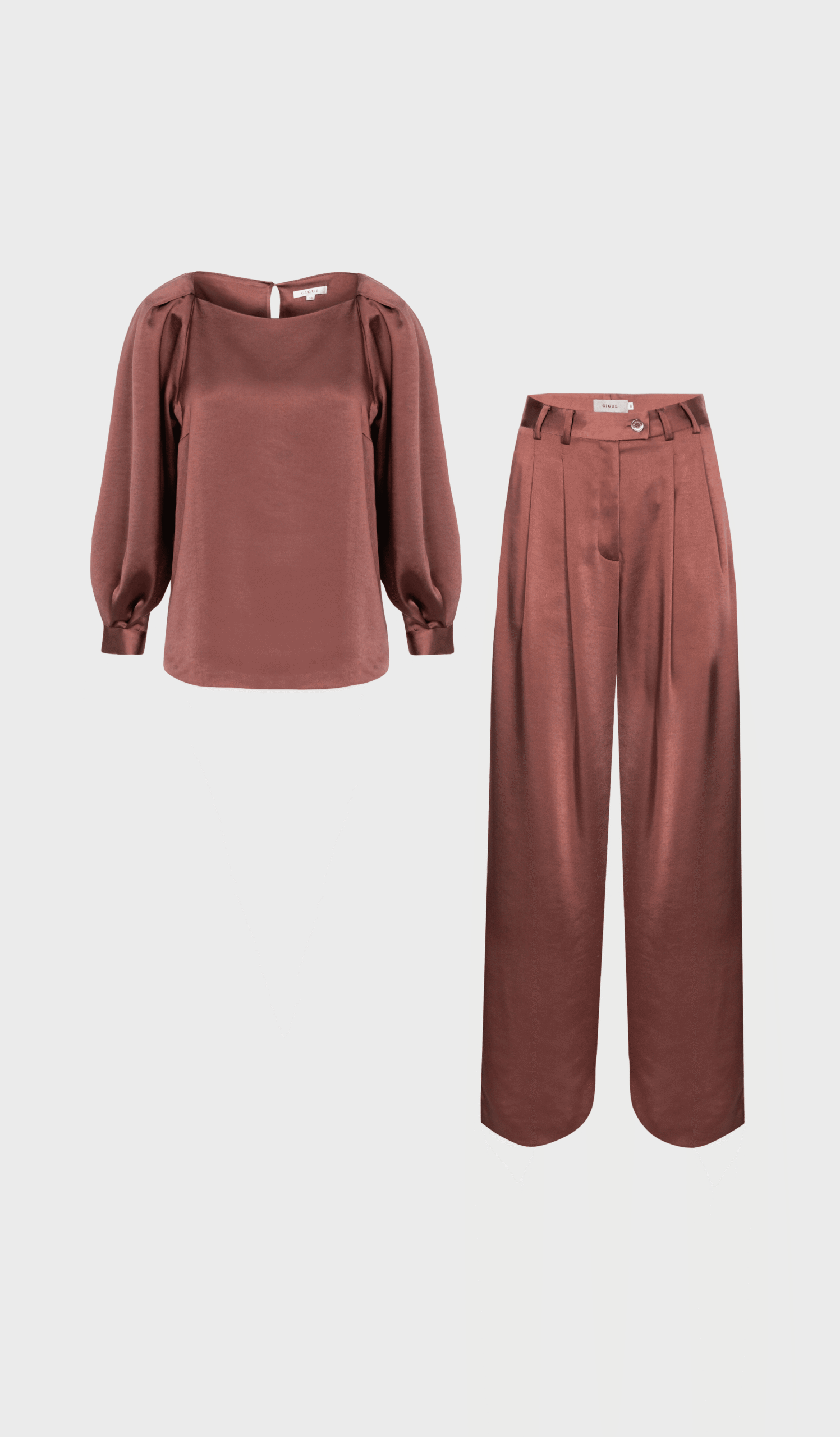 Cassis brown pleated trousers - Image 2