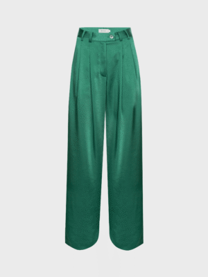Emerald green pleated trousers