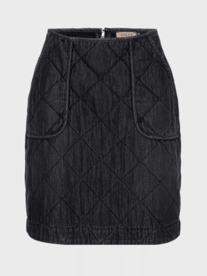Grey quilted skirt with pockets