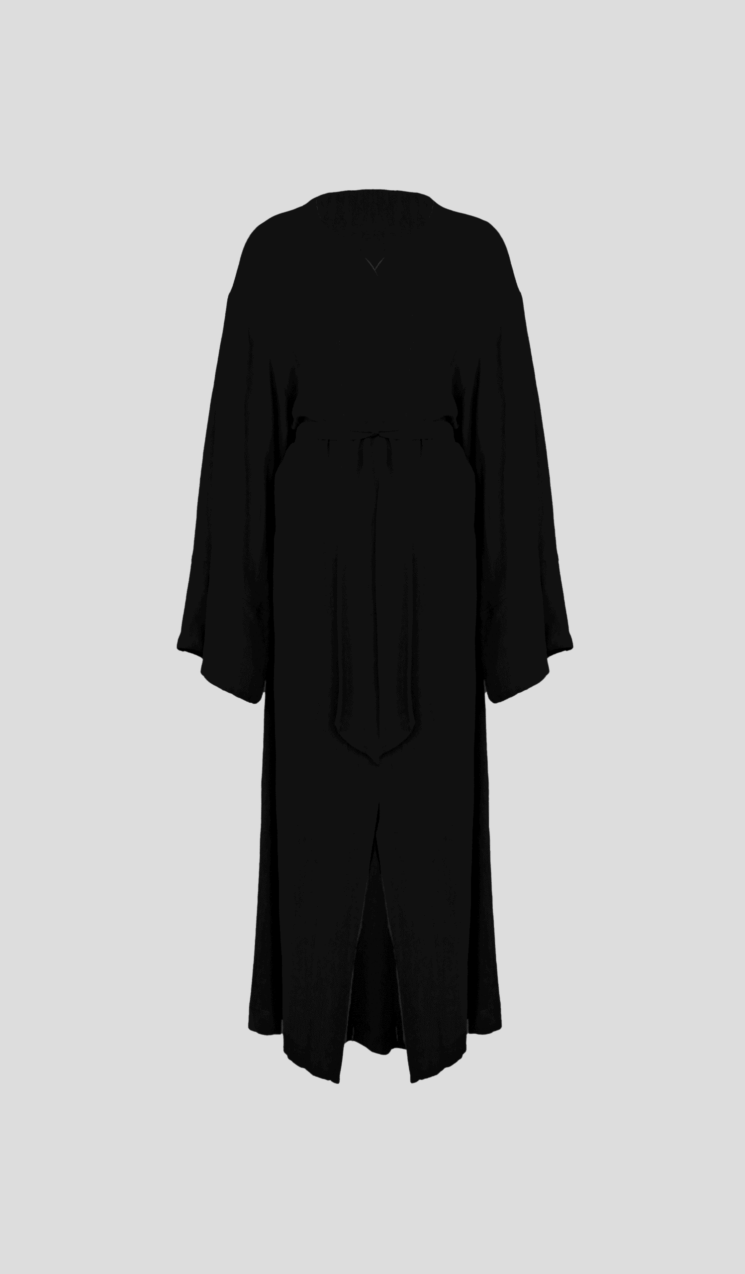 Black linen Kalamata kaftan - Image 2