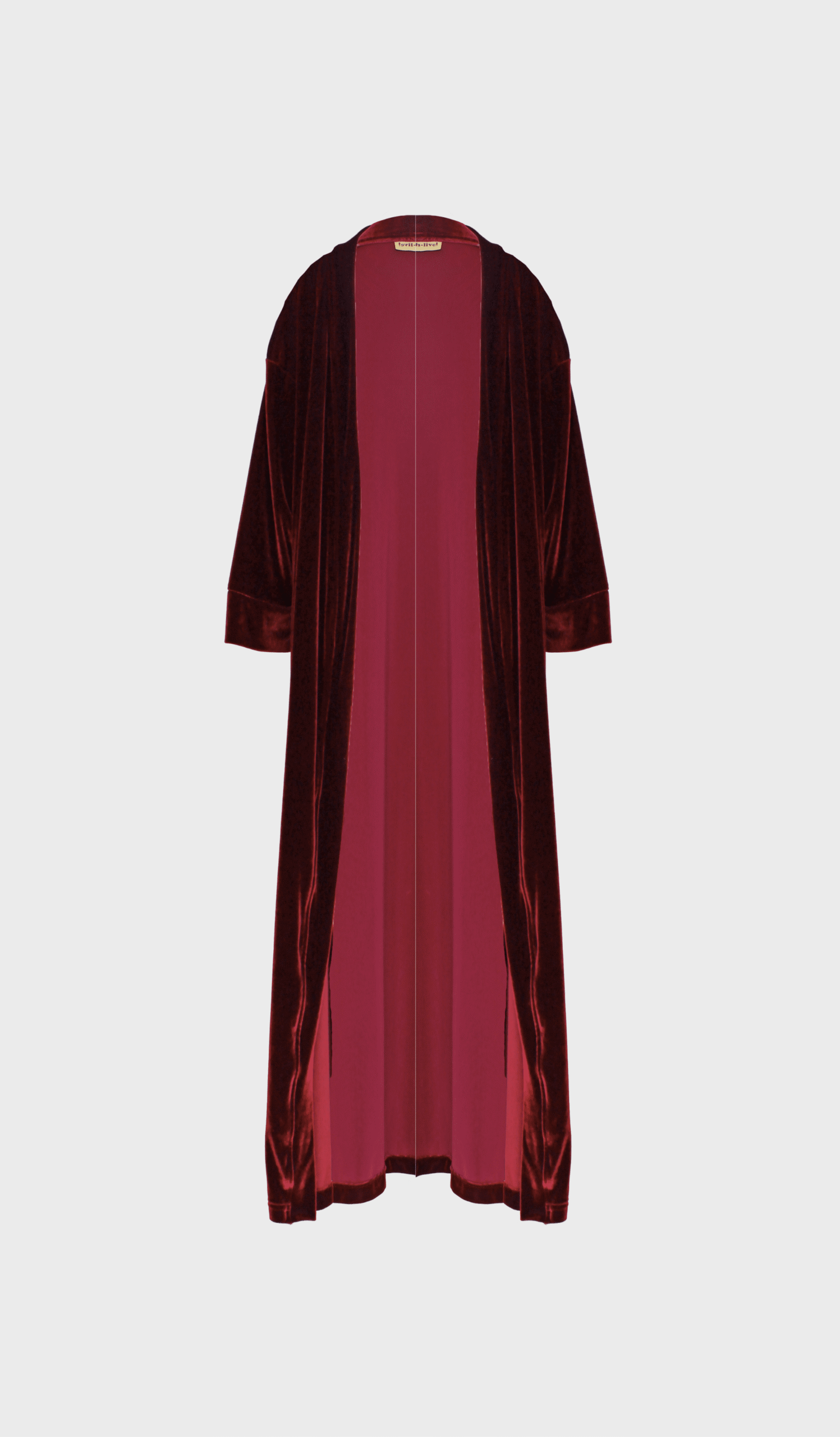 Wine red velvet Limoncillo kimono
