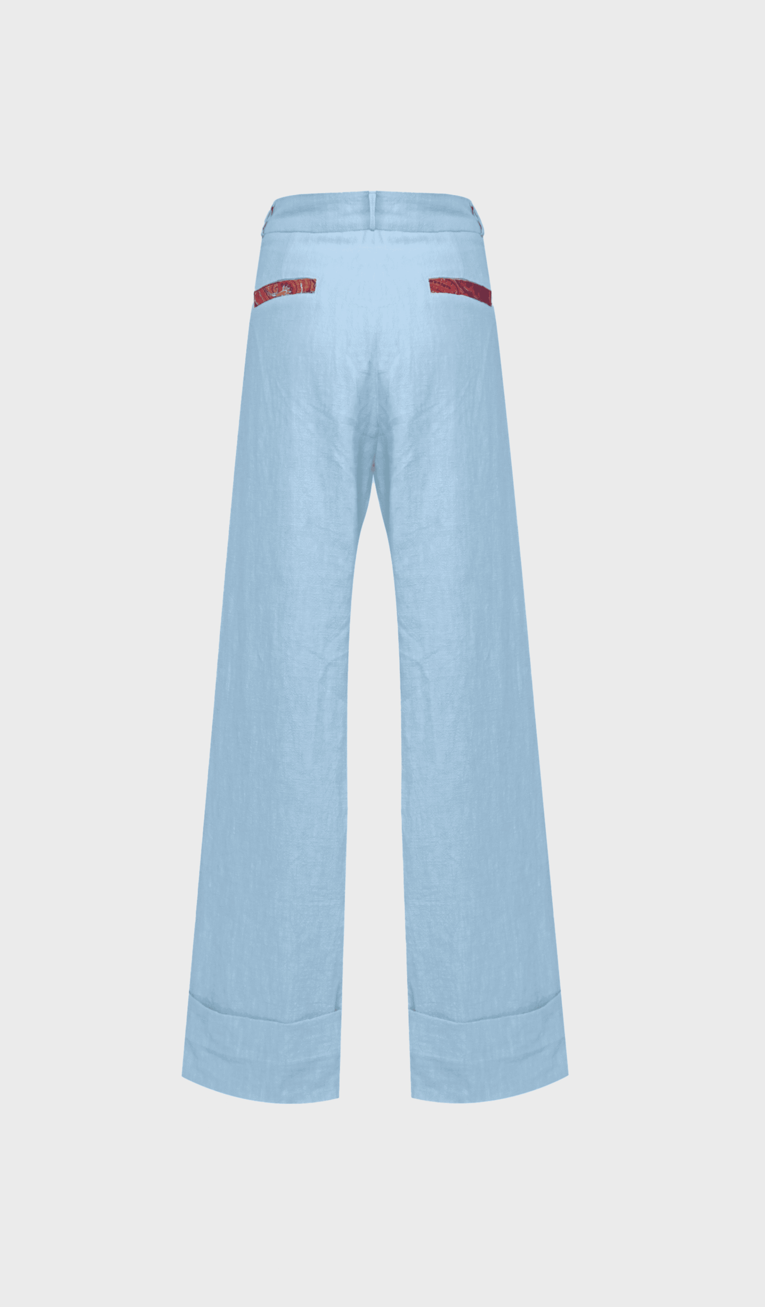 Blue linen long Ocal trousers - Image 2