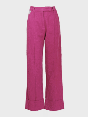Pink linen long Ocal trousers