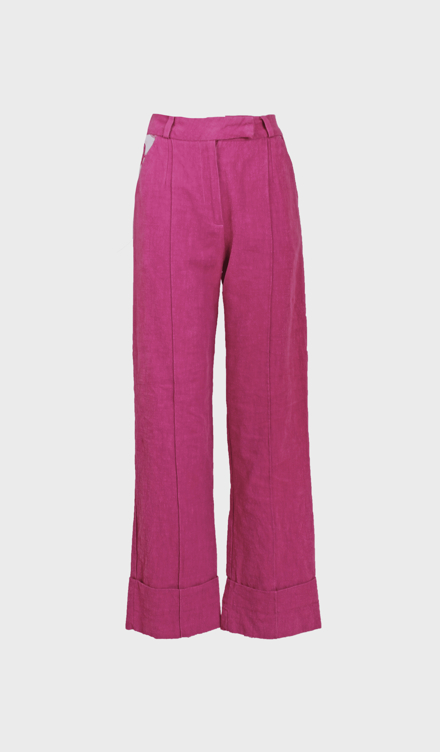 Pink linen long Ocal trousers