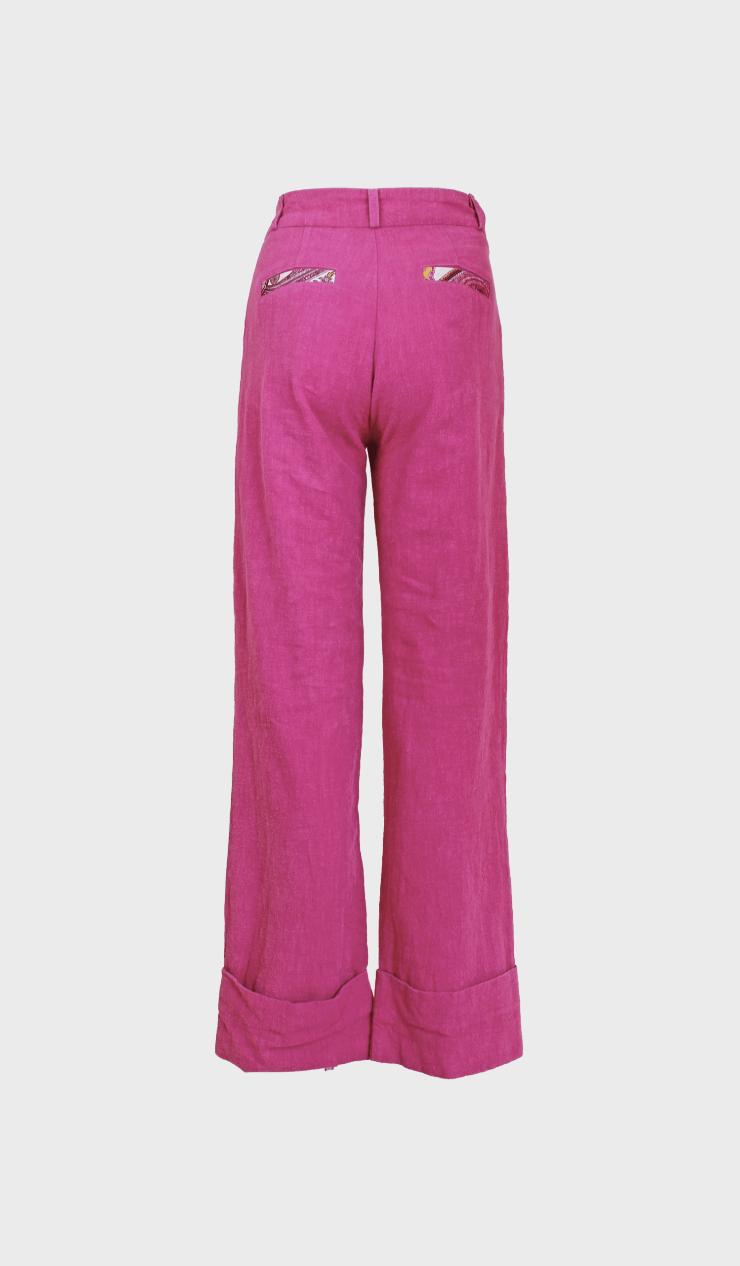 Pink linen long Ocal trousers - Image 2