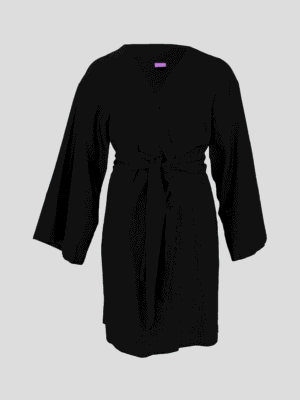 Black linen Lucio kimono (short)