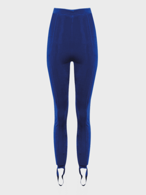 Blue stirrup high-waist leggings