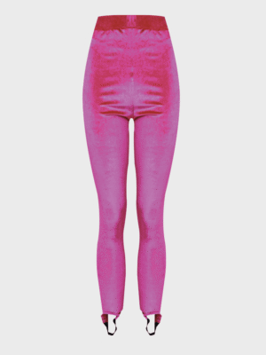 Pink stirrup high-waist leggings